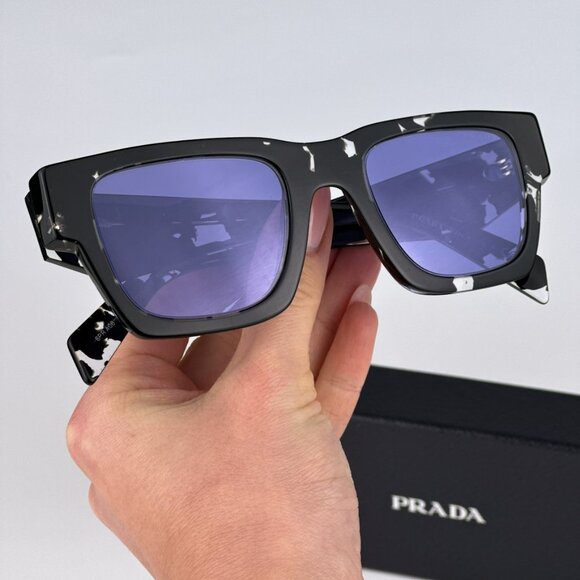 Prada PRA06S 15O50B BRAND NEW Sunglasses Tortoise Black Violet Square Unisex - Picture 3 of 14